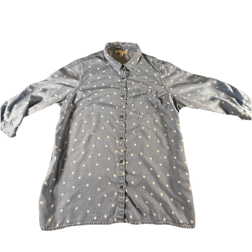 Coldwater‎ Creek Button Up Blouse Womens XL Blue